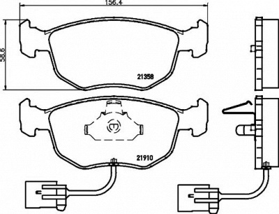 HELLA PAGID 8db355007991 -  Комплект тормозных колодок, дисковый тормоз
